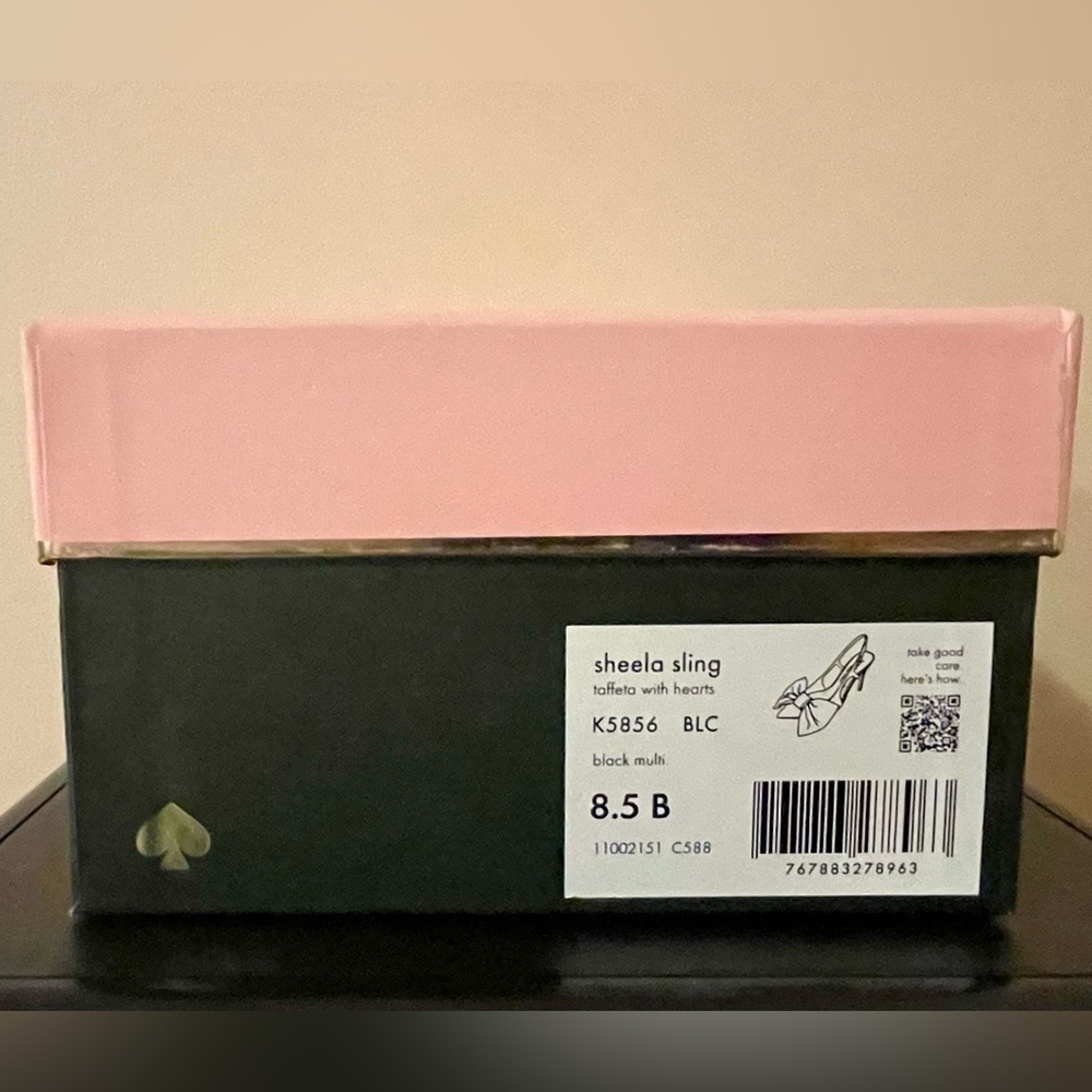 NEW kate spade Sheela Sling Taffeta with Hearts Size 8.5 - Picture 12 of 15